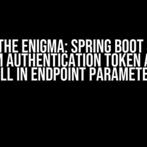 Solving the Enigma: Spring Boot Security Custom Authentication Token Always Null in Endpoint Parameters